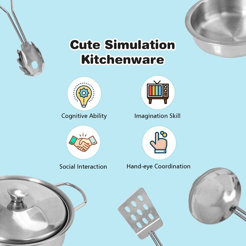 Wooden Kids Kitchen Playset w/Cookware Utensil, Phone, Clock, Water Dispenser, Pretend Cooking Toy Gift Toddlers Play Kitchen Set