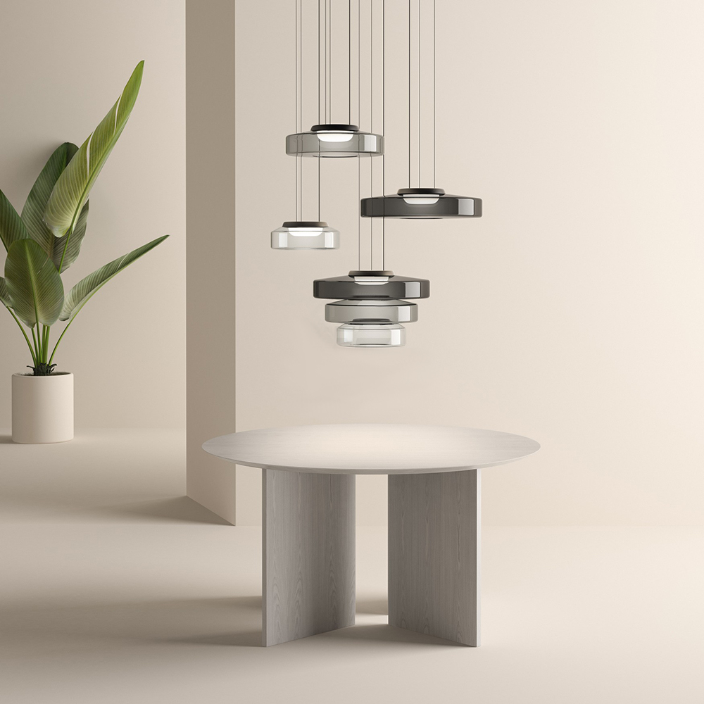 Bauhaus Style Glass Pendant Light Fixture for Kitchen Island & Dining Room