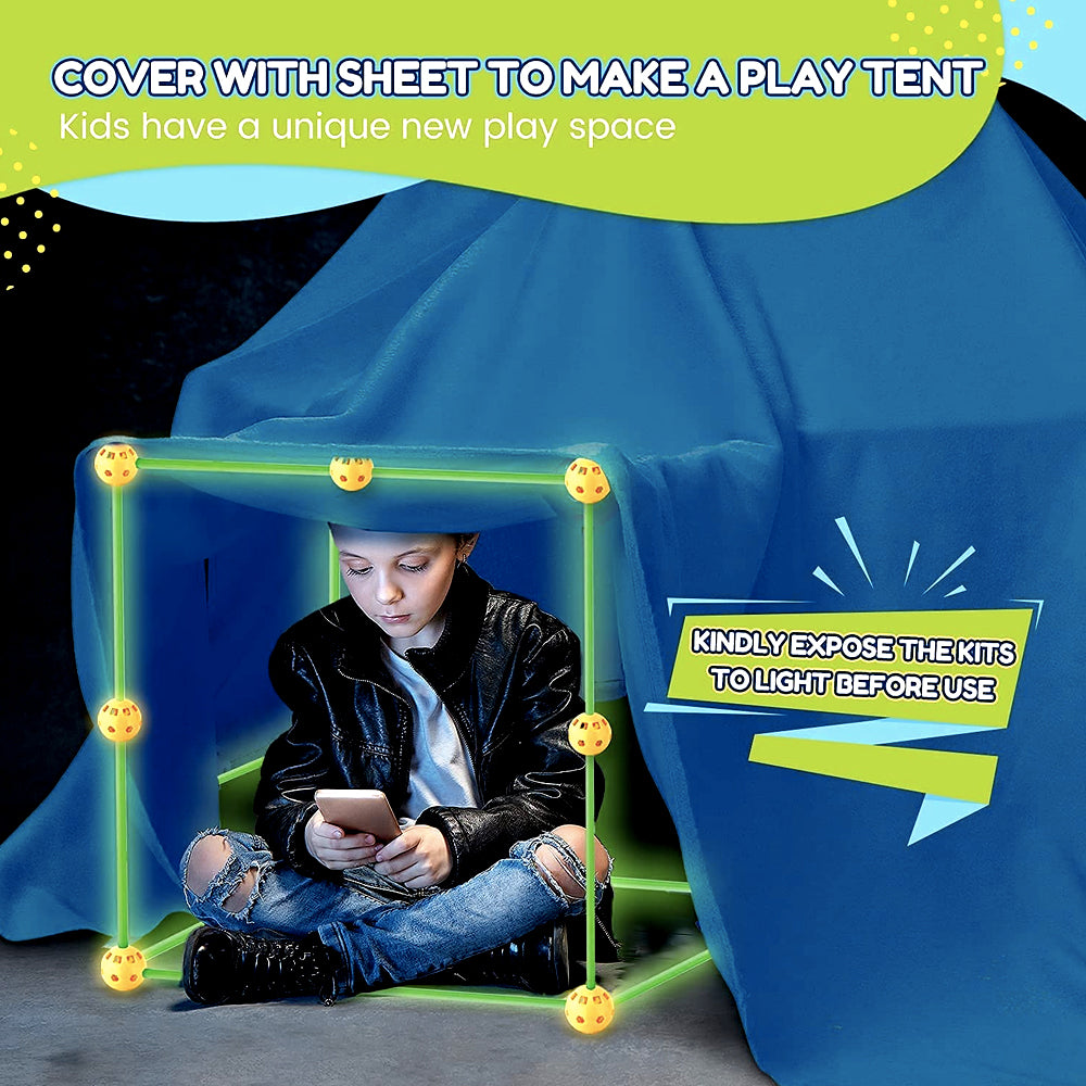 154 PCS Fort Building Kit Glow in The Dark For Kids Building