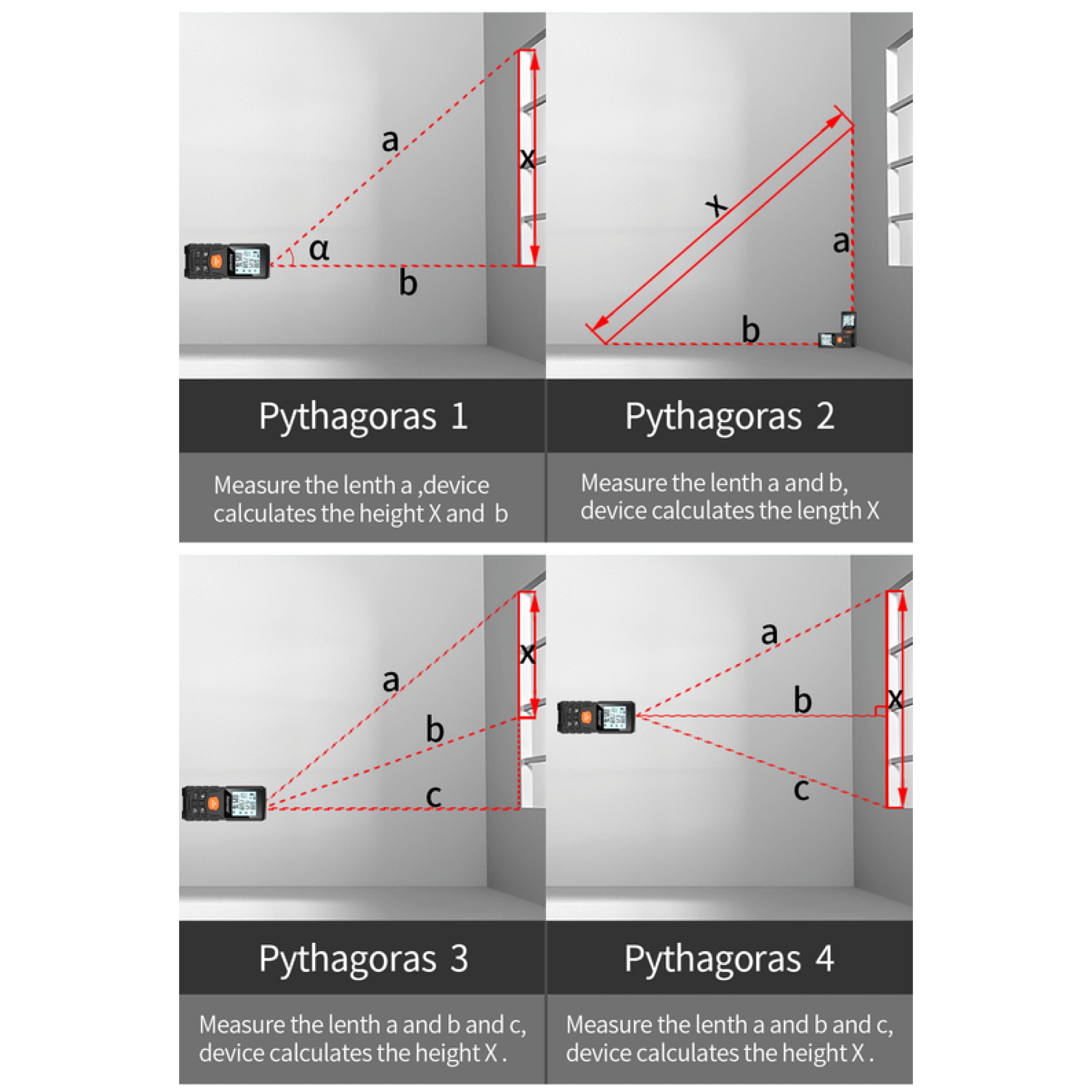 Laser Light Meter Measure Digital Measuring Tape