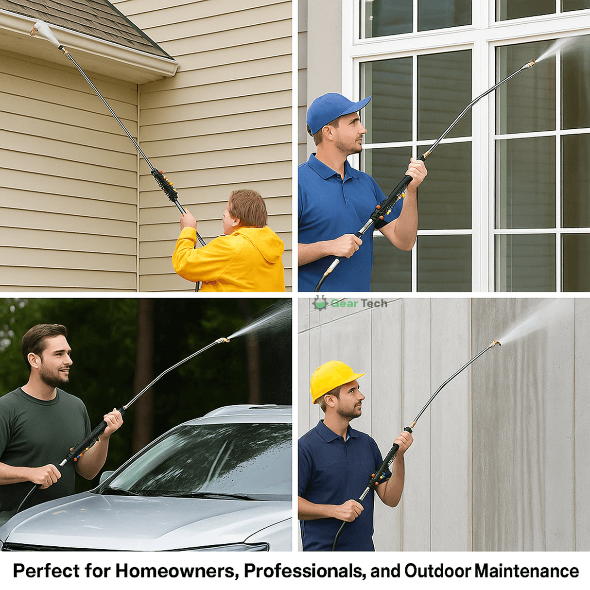 Telescoping High Pressure Washer Wand Set | 4000 PSI, 7 Nozzle Tips & Ideal for Gutter, Roof, and Hard-to-Reach Cleaning
