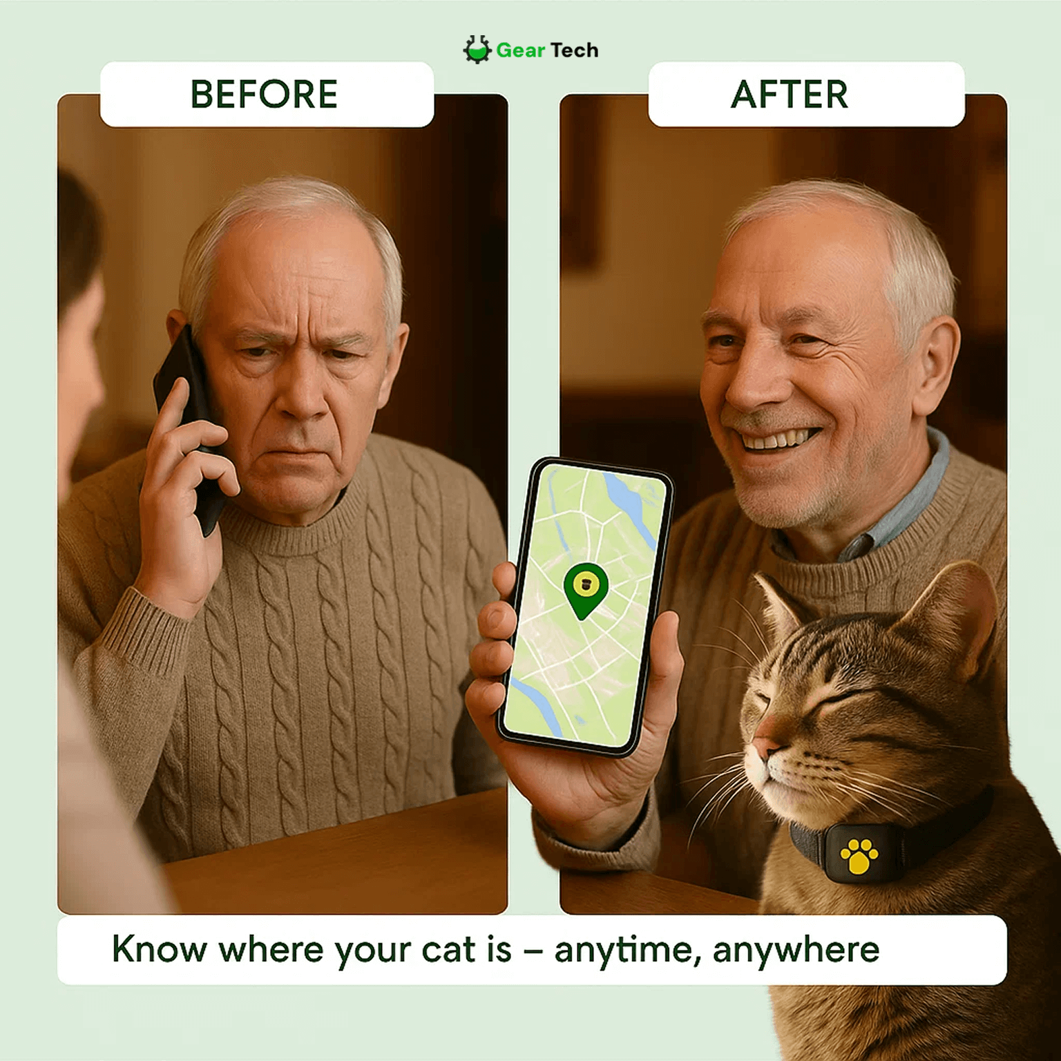 #1 Find GPS Cat Tracker with Real-Time Location, Waterproof Design, and Activity Monitoring for Pet Safety and Tracking