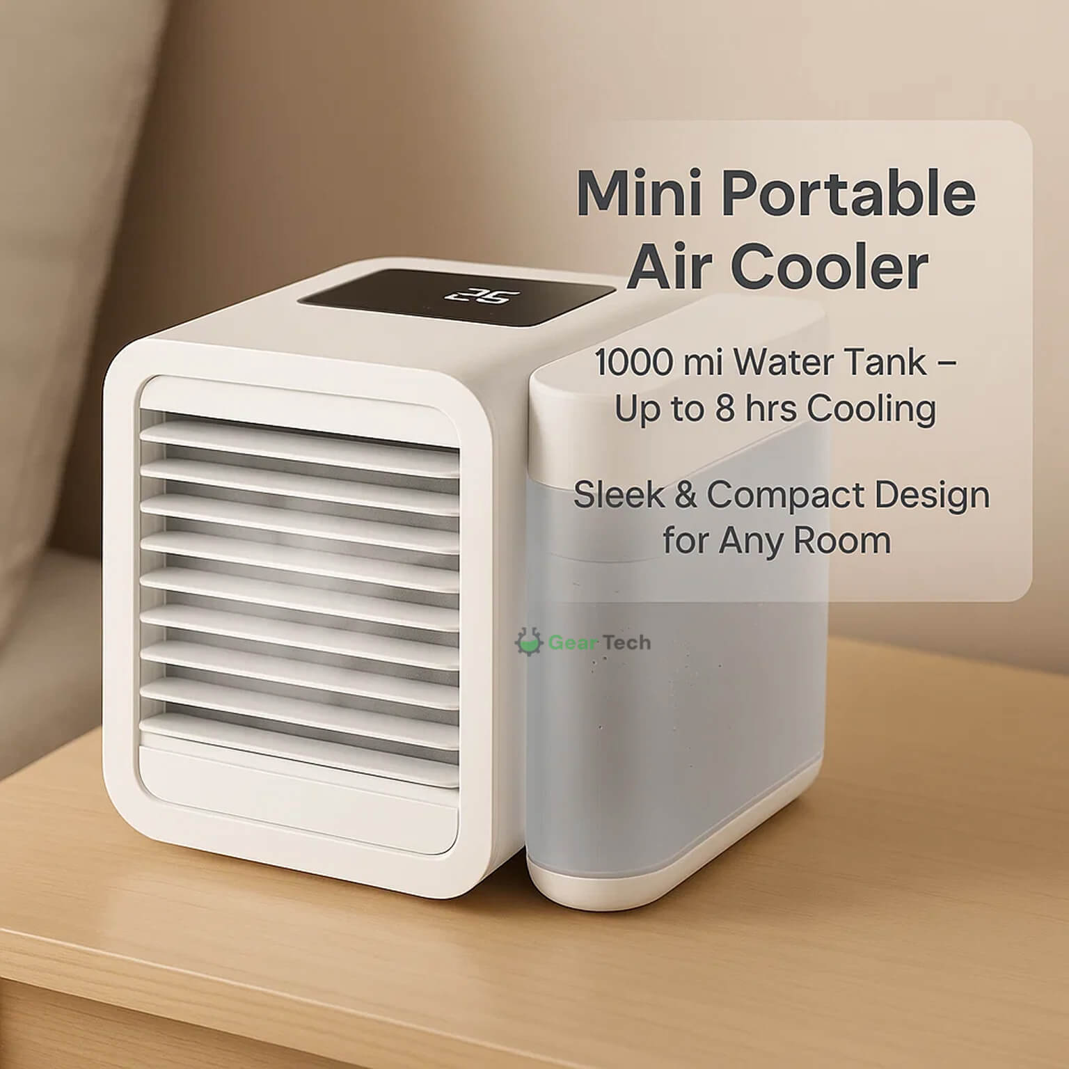 MicroCool Mini Air Conditioner Portable Evaporative Swamp Cooler with 1000ml Water Tank