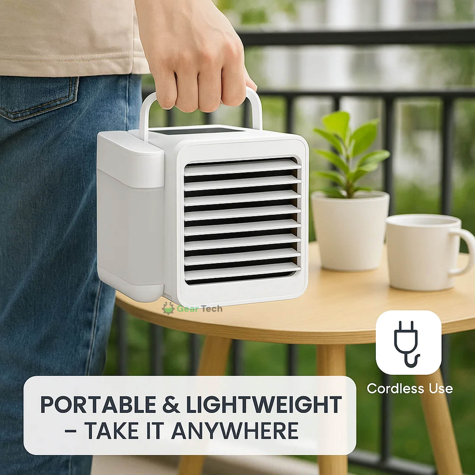 MicroCool Mini Air Conditioner Portable Evaporative Swamp Cooler with 1000ml Water Tank