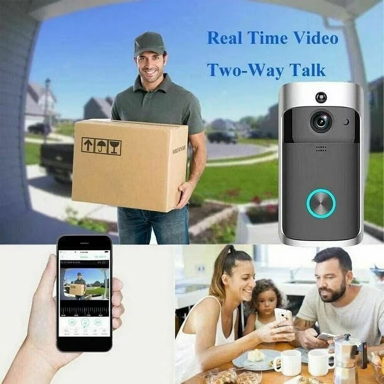Wireless HD WiFi Video Doorbell | Night Vision, Two-Way Intercom & Motion Alerts for Home Security