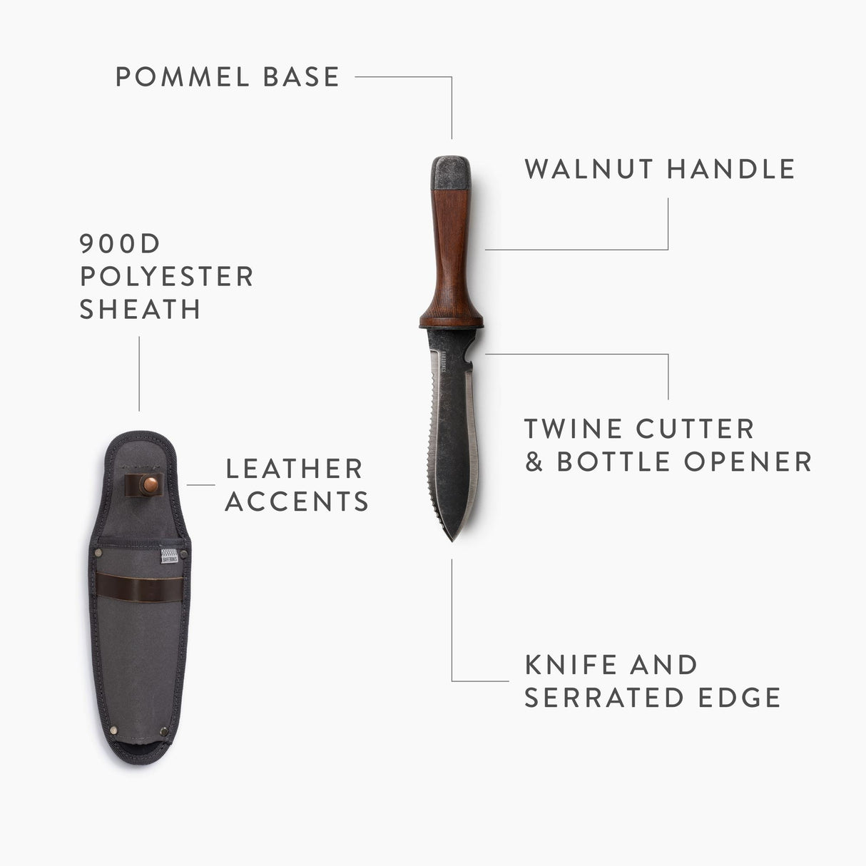 Hori Hori Garden Knife | Multi-Purpose, Rust-Resistant Blade & Sheath for Backyard, Camping & Bush-Crafting