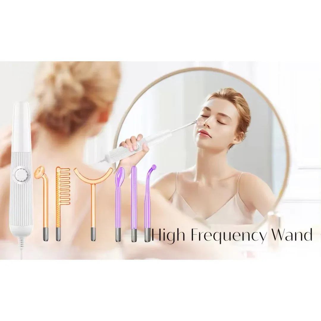Elysium Glow™ | Professional High-Frequency Facial Wand | Anti-Aging Skin Rejuvenation Device for Home Use & Spa Treatments