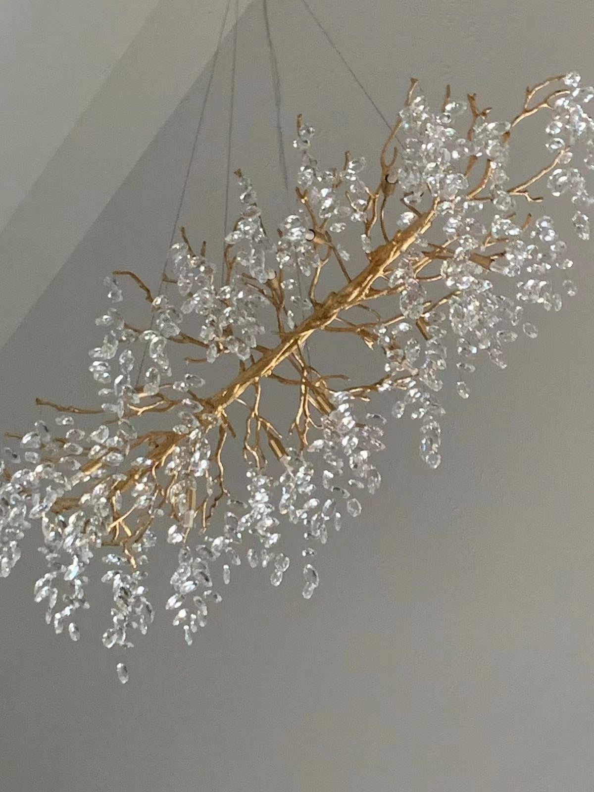 French Style Crystal Chandelier with Branch Design for Living Room & Dining Room Lighting