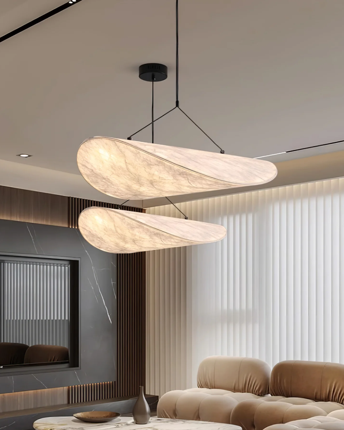 Japandi Style Table Lamp - Modern Minimalist Design with Wooden Base - Perfect for Living Room & Bedroom Decor