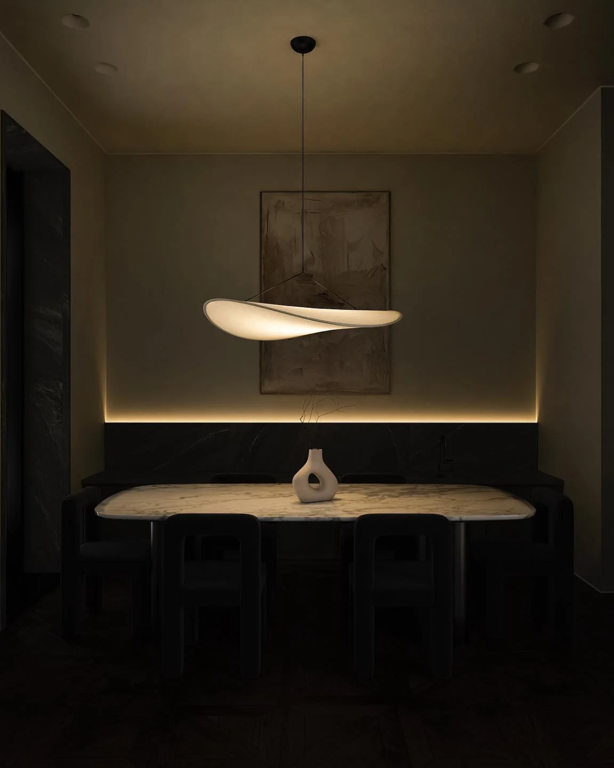 Japandi Style Table Lamp - Modern Minimalist Design with Wooden Base - Perfect for Living Room & Bedroom Decor