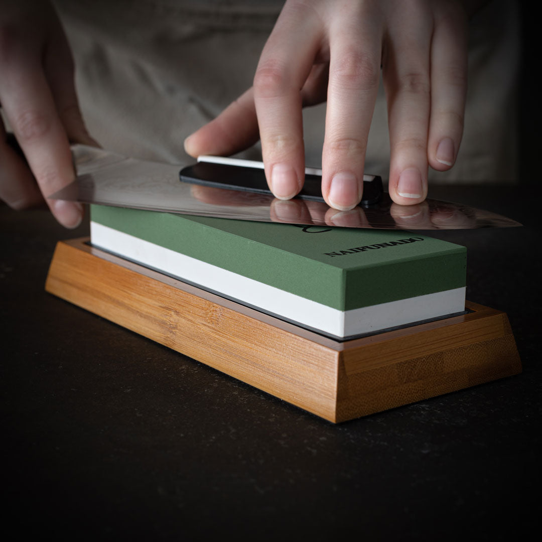 Professional Whetstone Knife Sharpener - Dual-Sided Grit for Precision Sharpening & Maintenance of Kitchen Knives