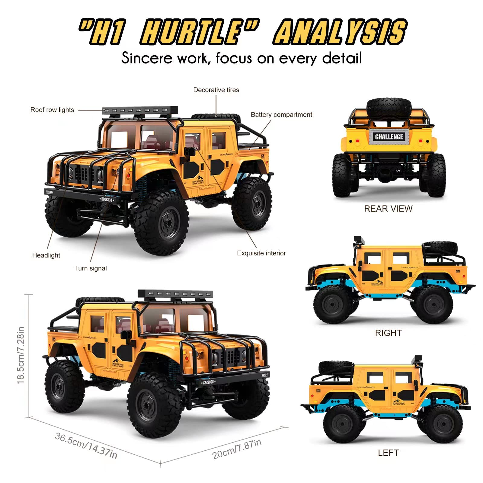 1/12 Jeep RC Truck 4WD RTR Remote Jeep Wrangler Brushed Remote Control Truck RC Rock Crawler