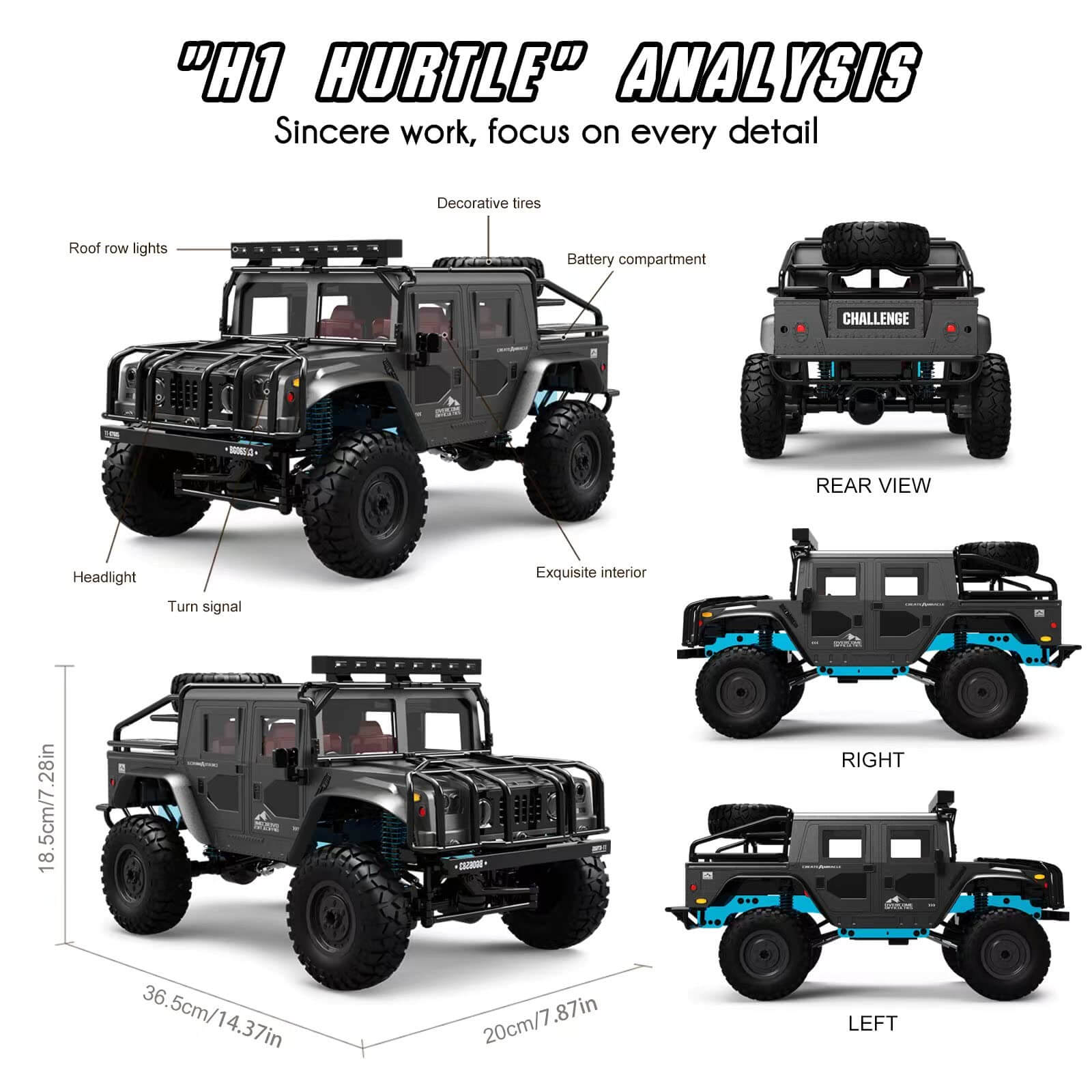 1/12 Jeep RC Truck 4WD RTR Remote Jeep Wrangler Brushed Remote Control Truck RC Rock Crawler