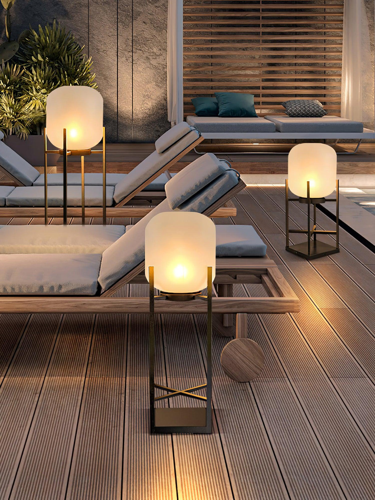 Solar Floor Lamp Lantern - Waterproof LED Outdoor Lighting for Patios, Gardens, and Backyards