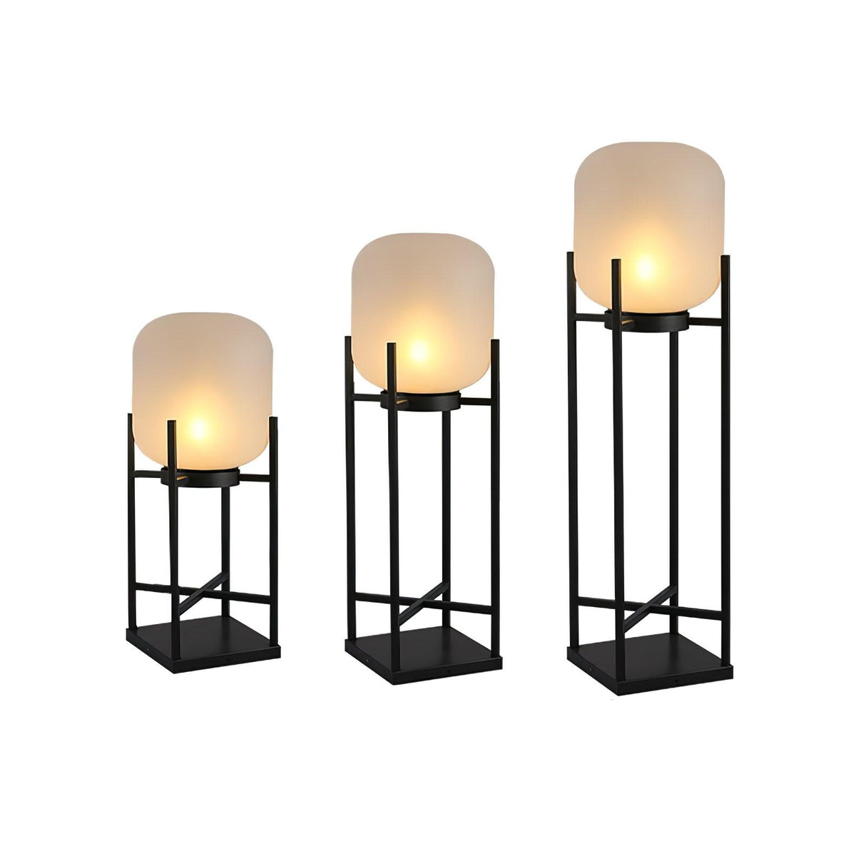 Solar Floor Lamp Lantern - Waterproof LED Outdoor Lighting for Patios, Gardens, and Backyards