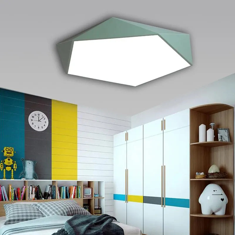 Lumina Polygon - Pentagonal Ceiling Lamp Macaron