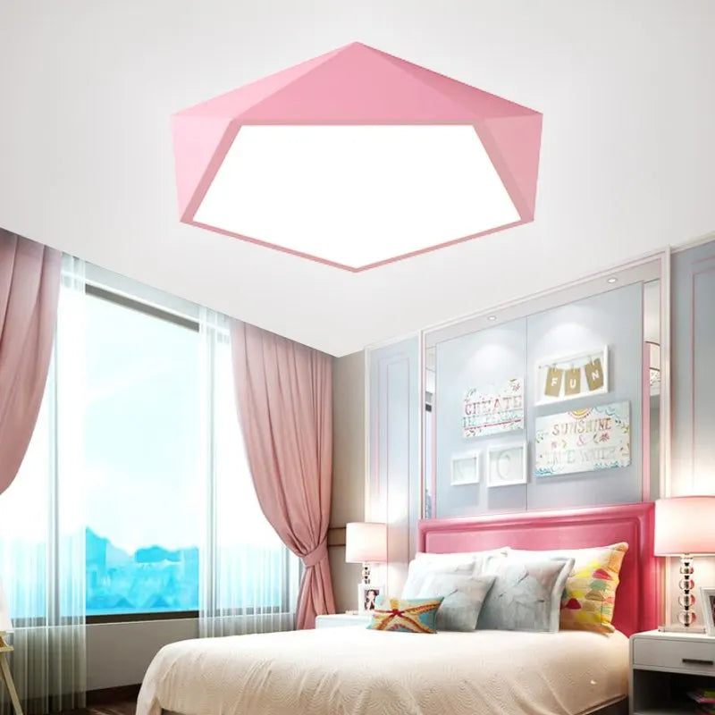 Lumina Polygon - Pentagonal Ceiling Lamp Macaron