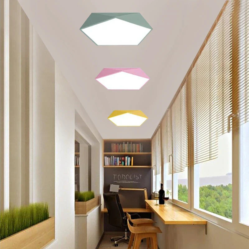 Lumina Polygon - Pentagonal Ceiling Lamp Macaron