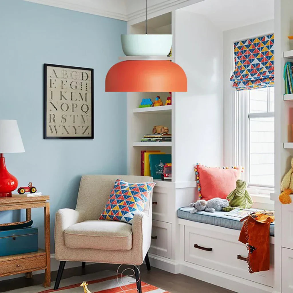 Nordic Color Block Pendant Light Fixture - Modern Hanging Lamp for Kitchen & Dining Room