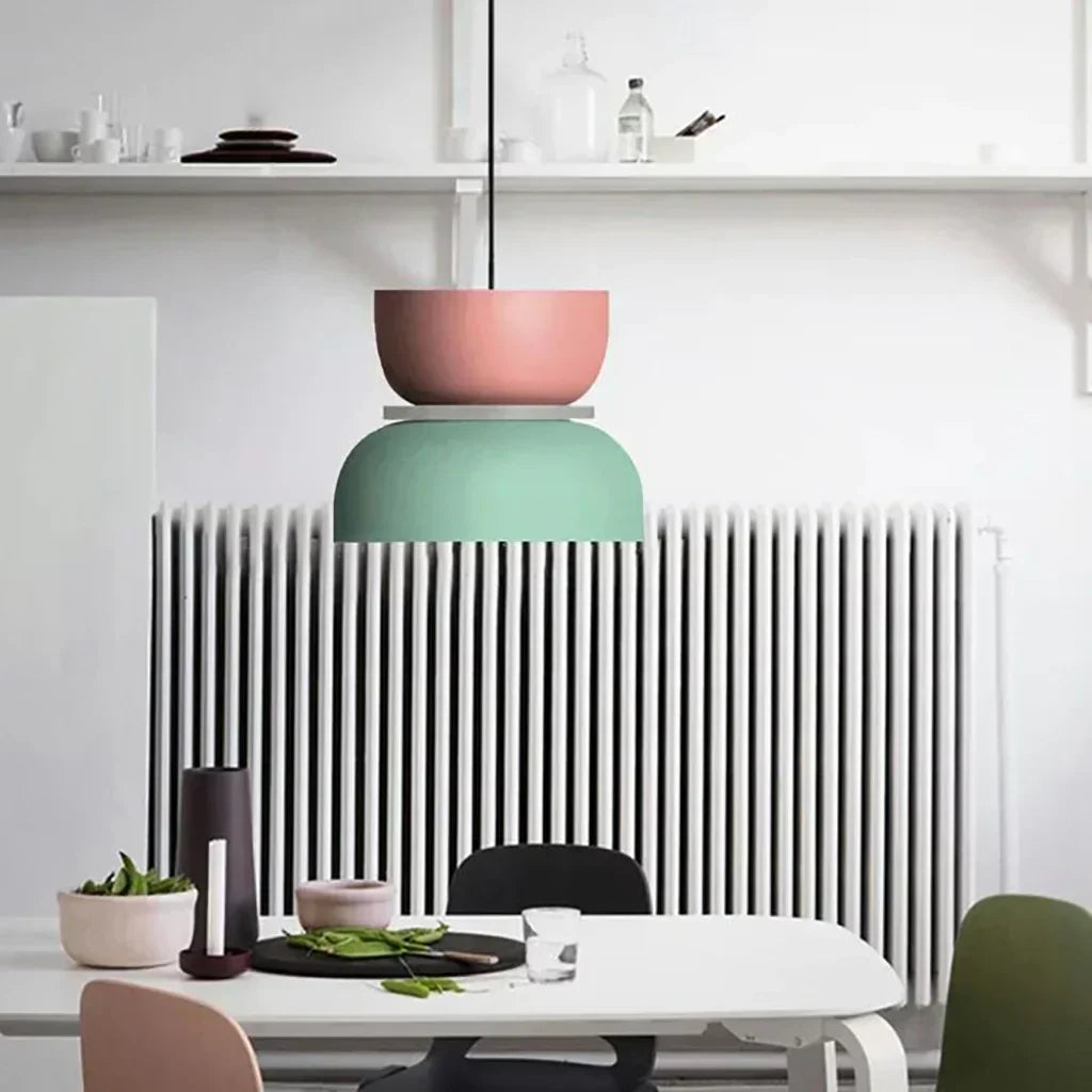 Nordic Color Block Pendant Light Fixture - Modern Hanging Lamp for Kitchen & Dining Room