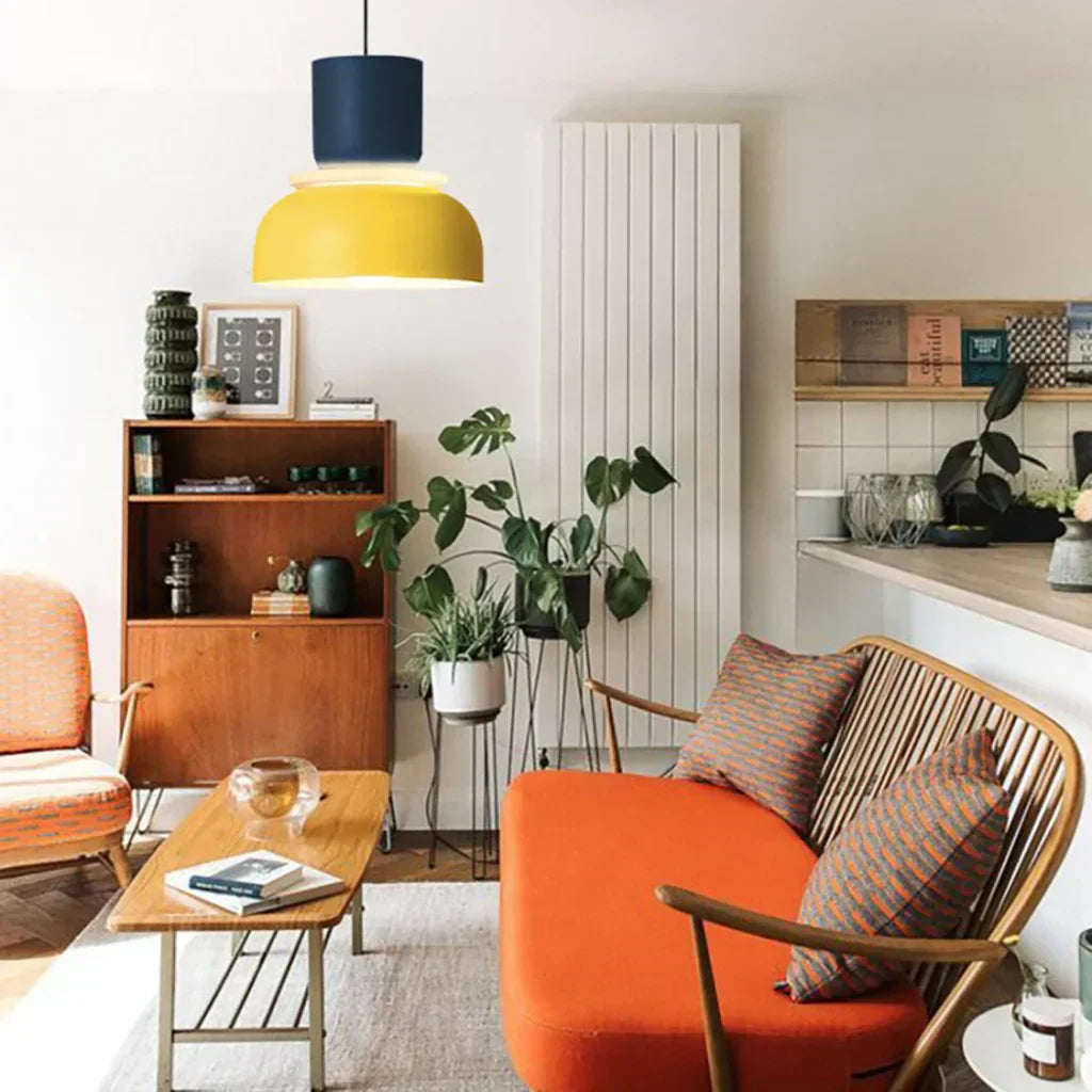 Nordic Color Block Pendant Light Fixture - Modern Hanging Lamp for Kitchen & Dining Room