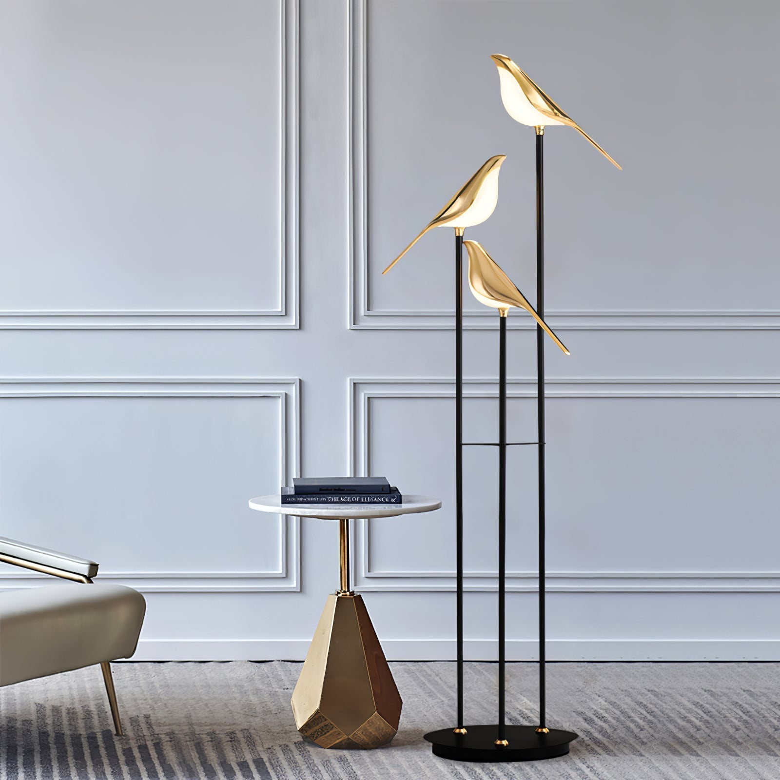 LED Torchiere Floor Lamp with Adjustable Height and Soft Light for Living Room & Bedroom Use