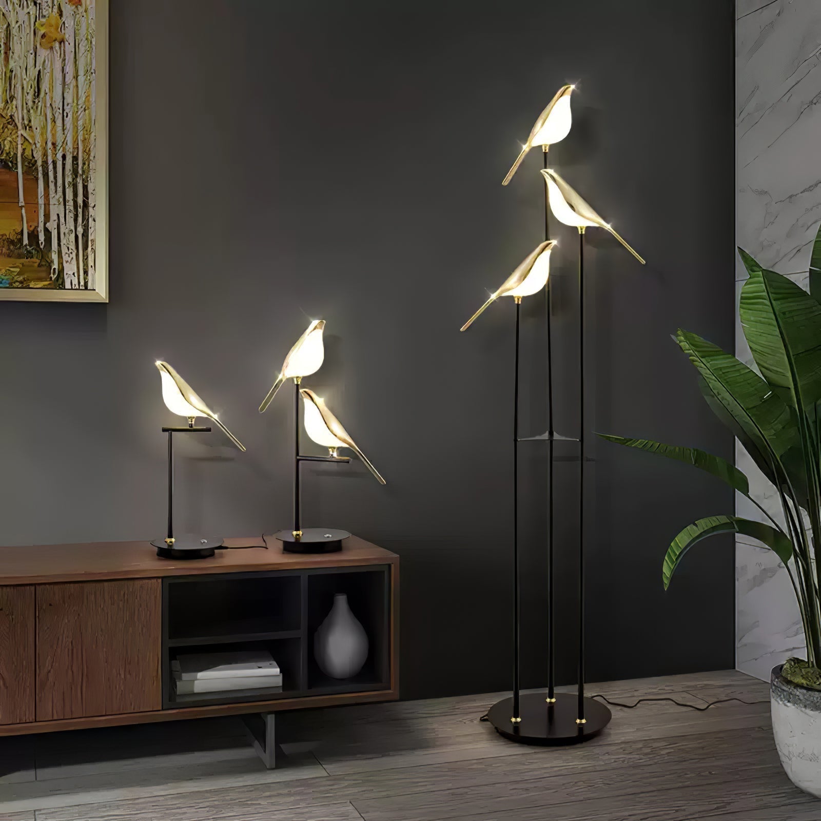 LED Torchiere Floor Lamp with Adjustable Height and Soft Light for Living Room & Bedroom Use