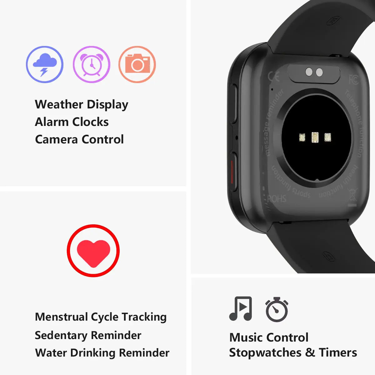 FITVII HM57 Health & Fitness Tracker (Answer/Make Calls), Smart Watch with HR+BP+SPO2 Monitor