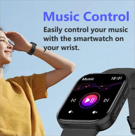 FITVII HM57 Health & Fitness Tracker (Answer/Make Calls), Smart Watch with HR+BP+SPO2 Monitor