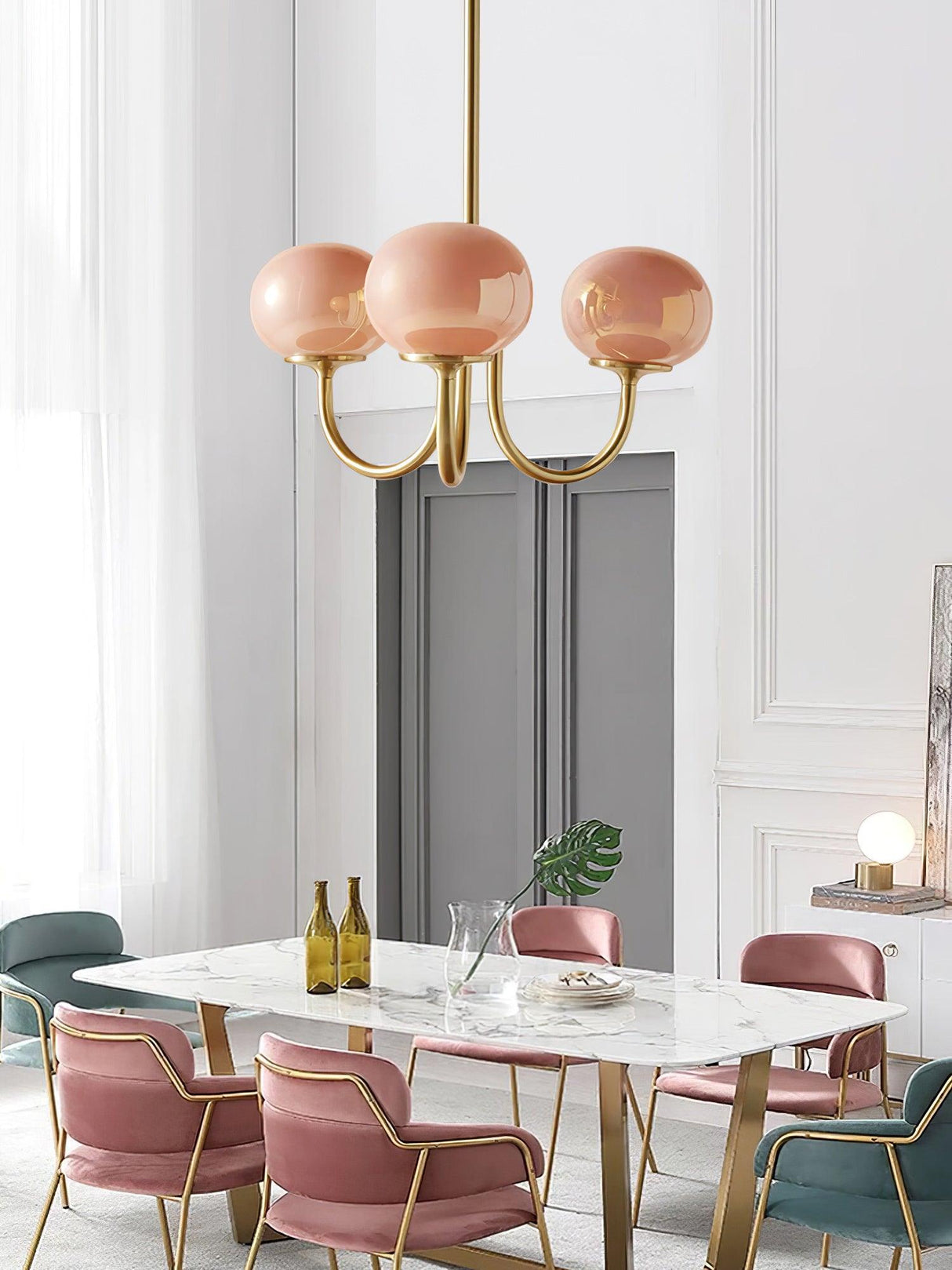 LED Marshmallow Chandelier Light Fixture - Modern White Pendant Lighting for Dining Room & Living Room Decor