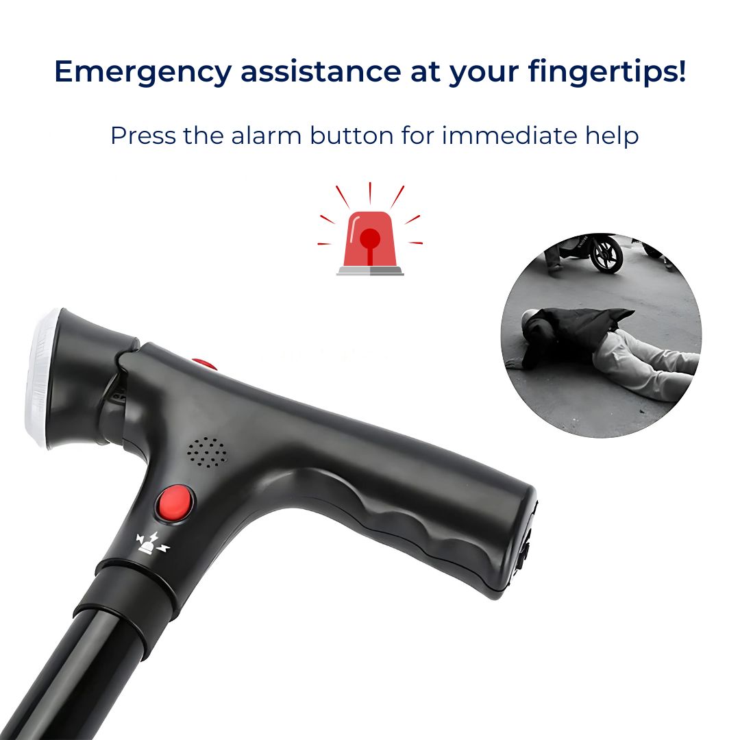 Folding Cane - Lightweight Telescopic Walking Stick for Seniors & Travelers - Collapsible Mobility Aid for Easy Transport