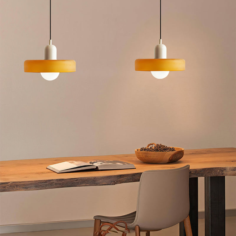 Scandi Bauhaus Pendant Light – Stylish Orange Ceiling Lamp for Contemporary Spaces