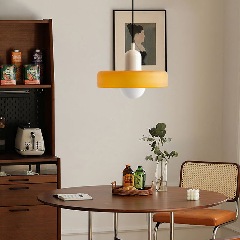 Bauhaus Pendant Light | Colored Glass, Adjustable Height & Ideal for Dining Rooms and Modern Interiors