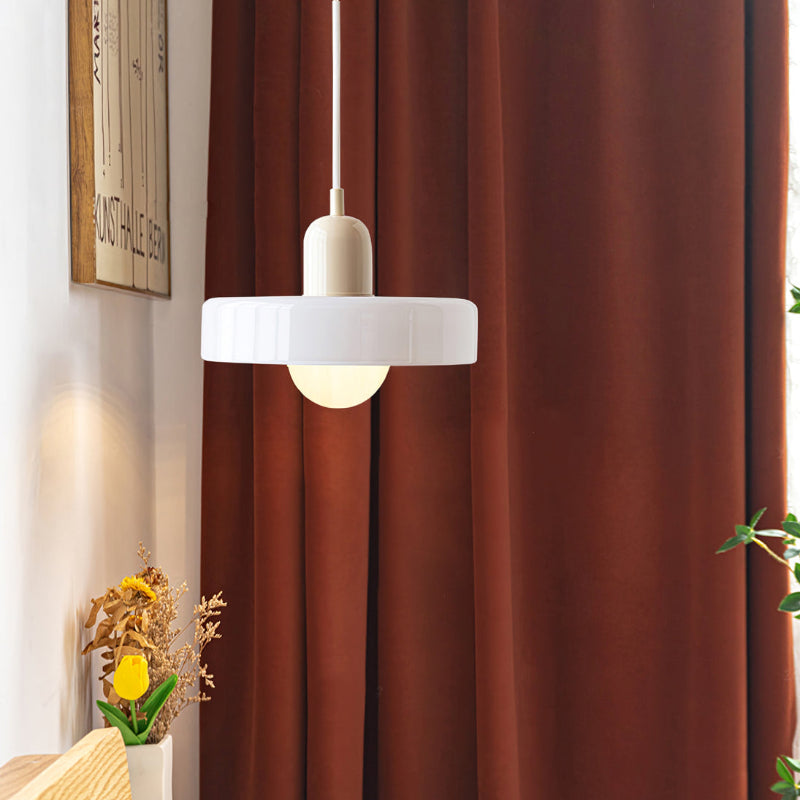Scandi Bauhaus Pendant Light – Stylish Orange Ceiling Lamp for Contemporary Spaces