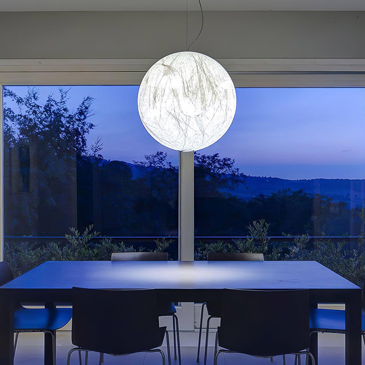 Moon Silk Pendant Lamp - Modern Hanging Light Fixture for Living Room & Dining Room Decor