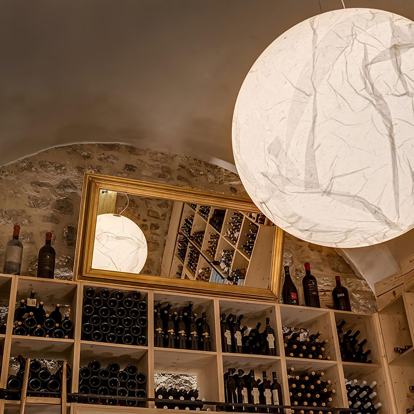 Moon Silk Pendant Lamp - Modern Hanging Light Fixture for Living Room & Dining Room Decor