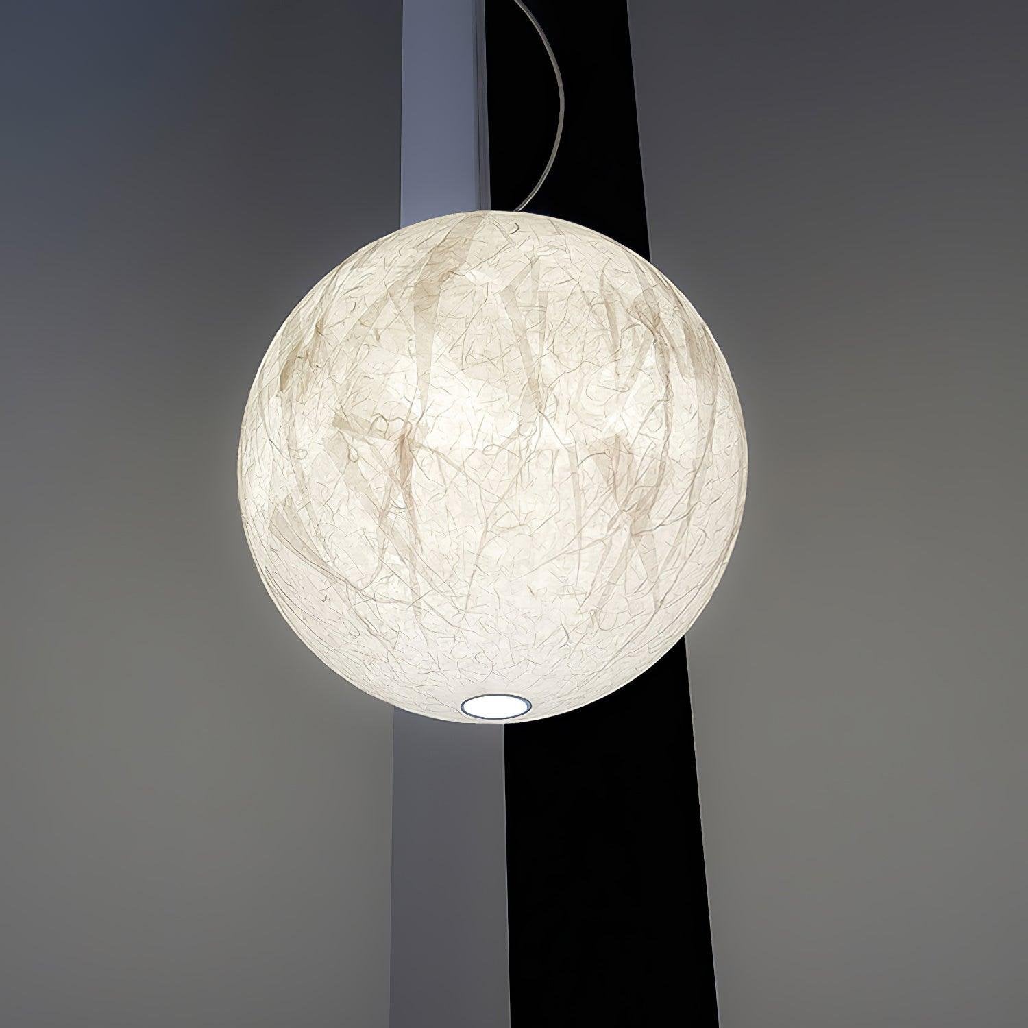 Moon Silk Pendant Lamp - Modern Hanging Light Fixture for Living Room & Dining Room Decor