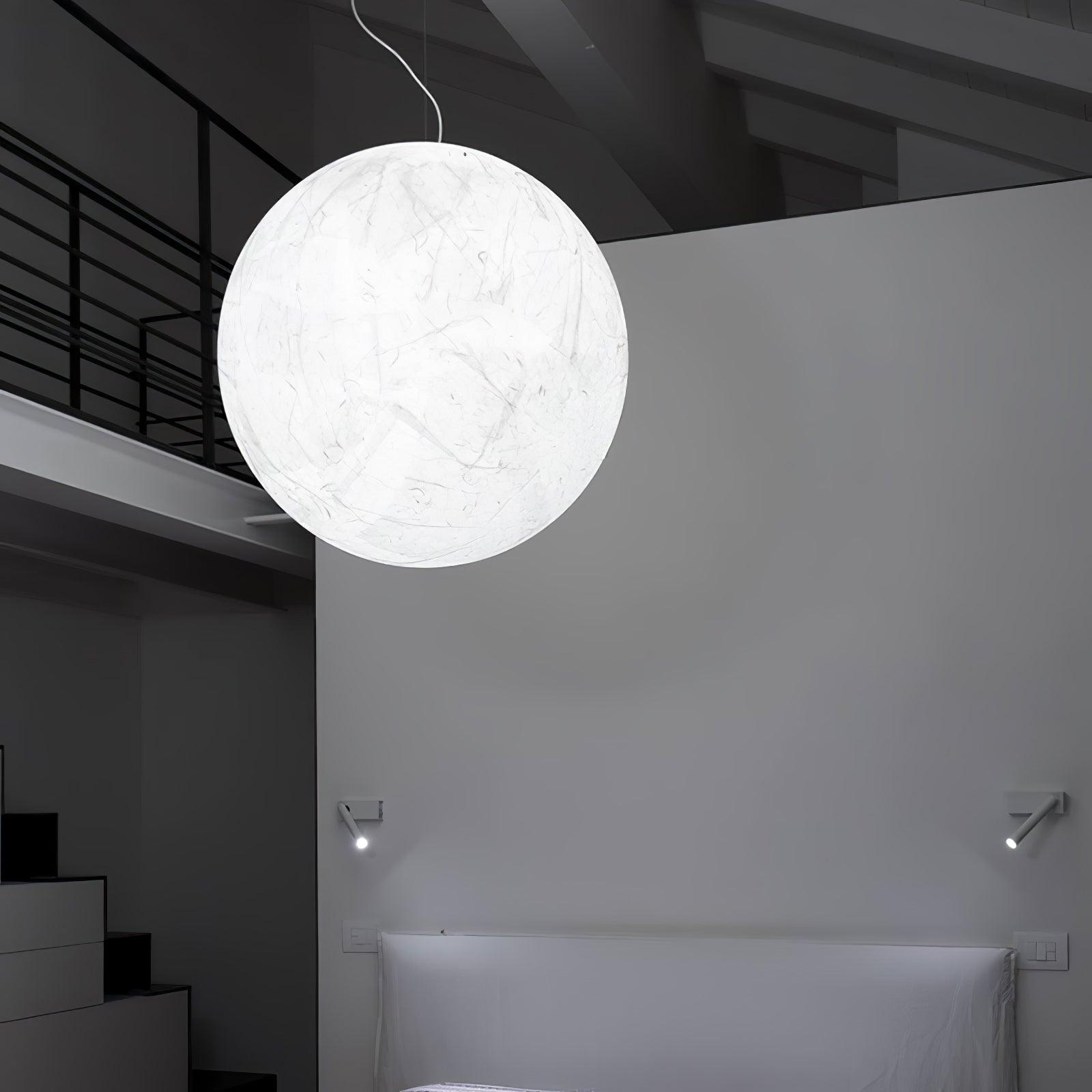 Moon Silk Pendant Lamp - Modern Hanging Light Fixture for Living Room & Dining Room Decor