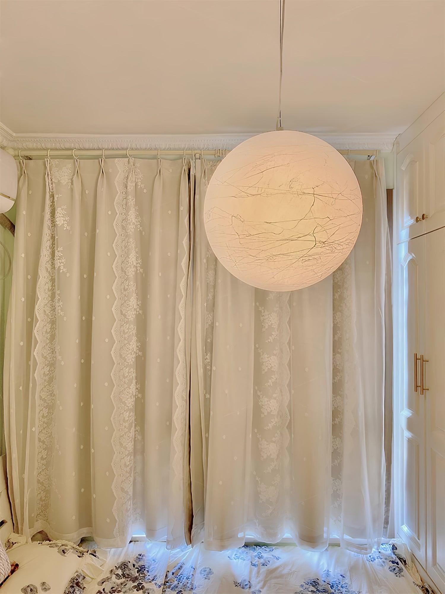 Moon Silk Pendant Lamp - Modern Hanging Light Fixture for Living Room & Dining Room Decor