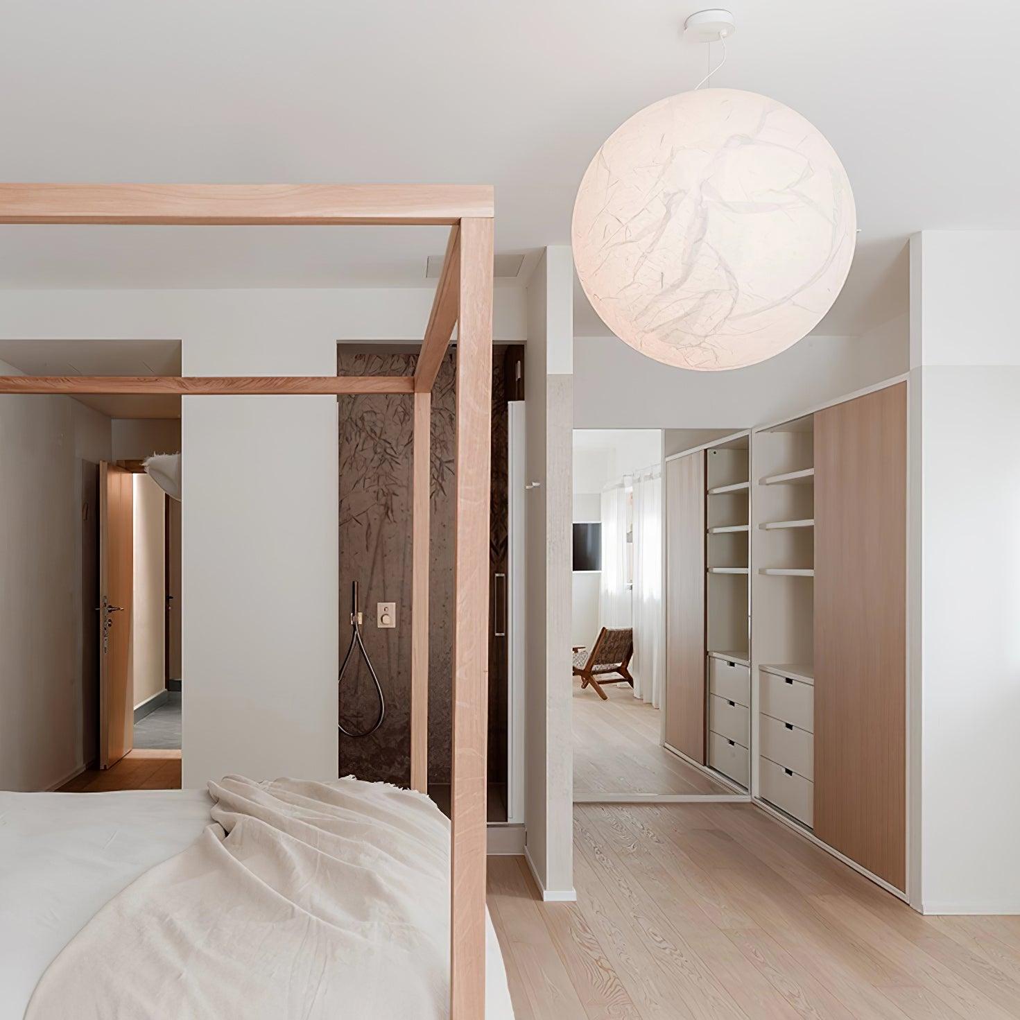 Moon Silk Pendant Lamp - Modern Hanging Light Fixture for Living Room & Dining Room Decor