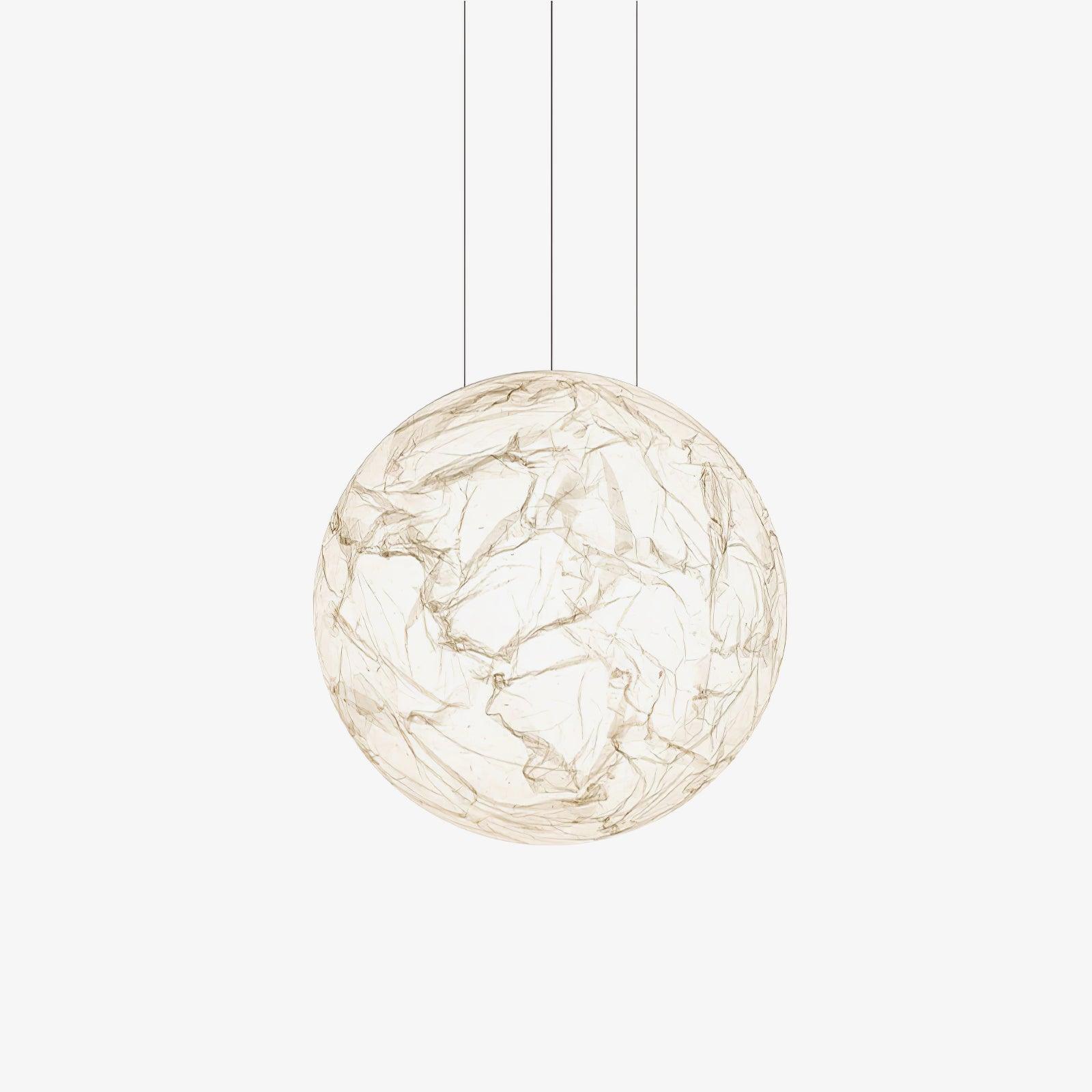 Moon Silk Pendant Lamp - Modern Hanging Light Fixture for Living Room & Dining Room Decor