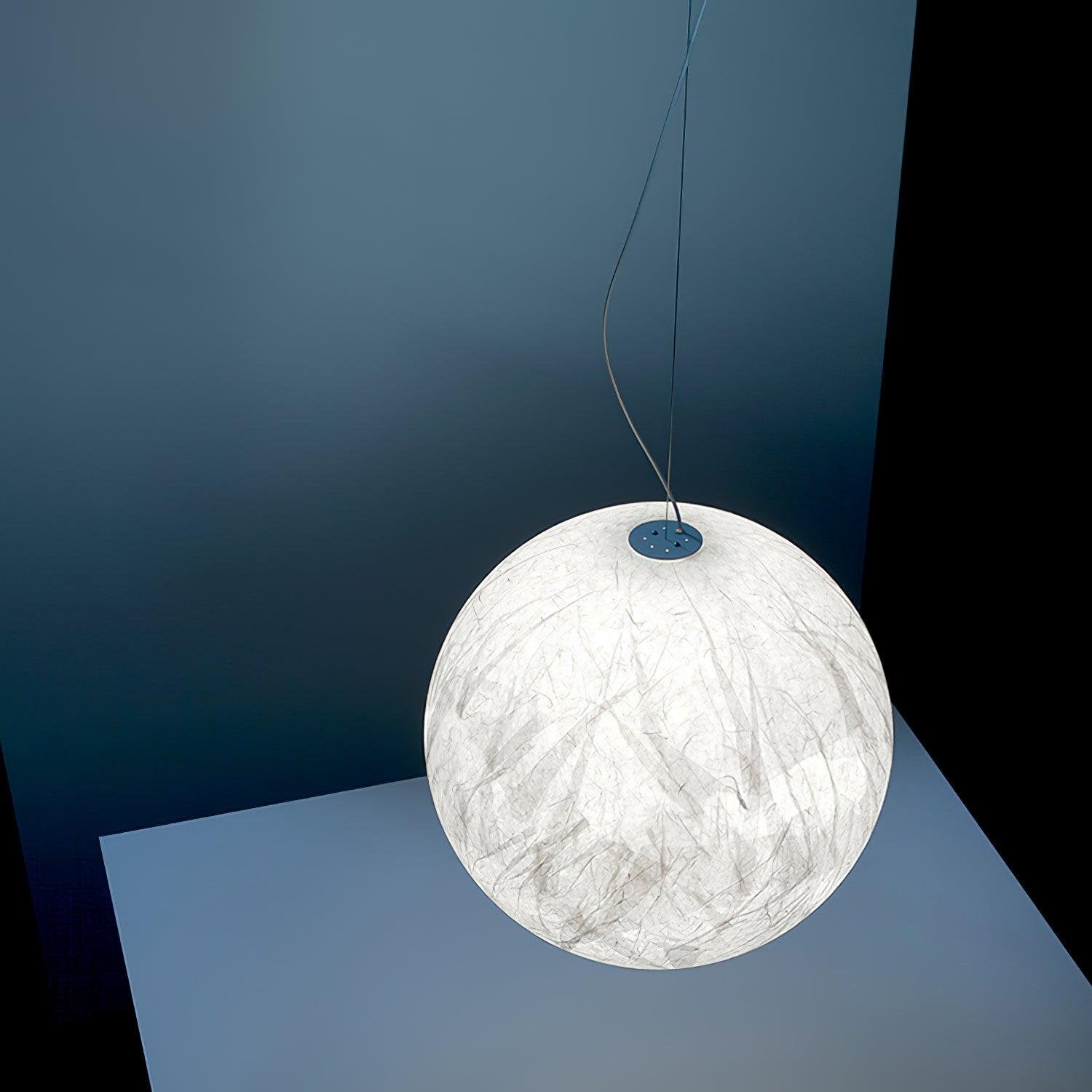 Moon Silk Pendant Lamp - Modern Hanging Light Fixture for Living Room & Dining Room Decor