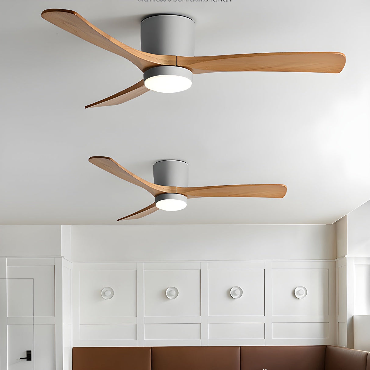 Nordic Wooden Ceiling Fan Light 42/48 Inch with LED for Living Room & Bedroom Lighting
