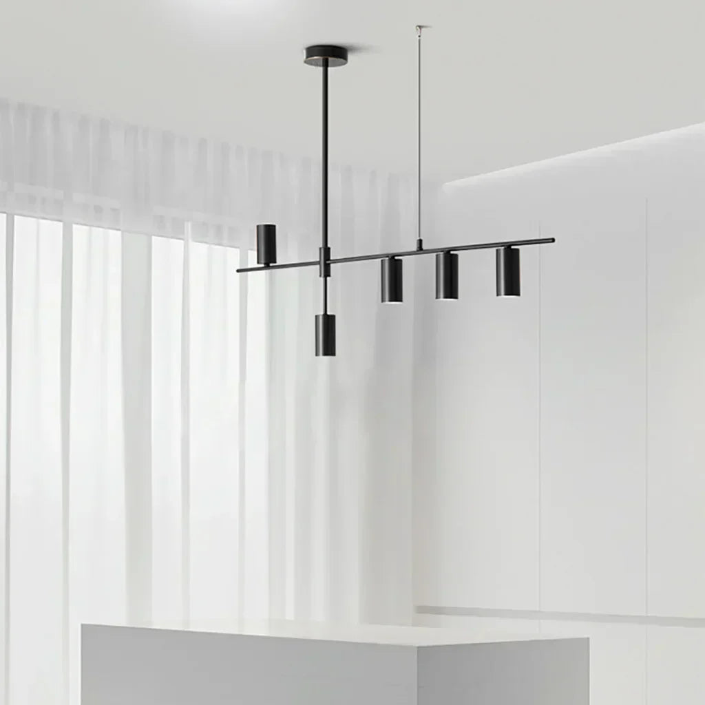 LED Long Linear Chandelier - Modern Design with Adjustable Height for Dining Room & Kitchen Lighting