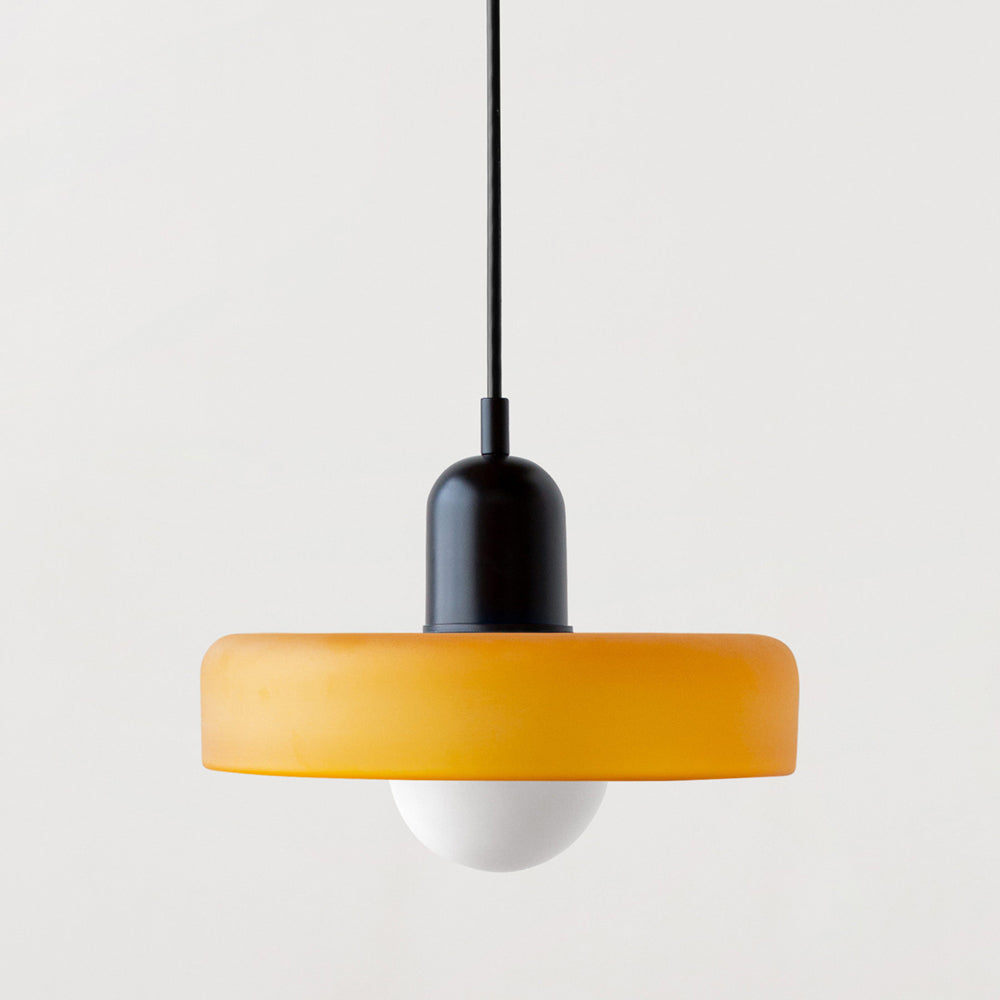 Scandi Bauhaus Pendant Light – Stylish Orange Ceiling Lamp for Contemporary Spaces