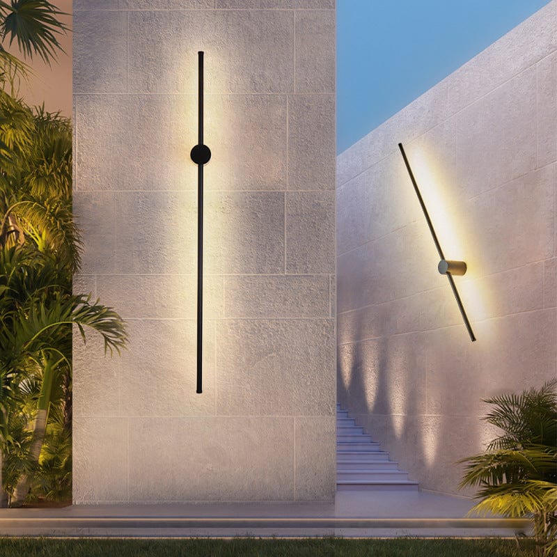 LED Outdoor Wall Light Fixture - Waterproof Luminous Line Design for Patios, Gardens & Walkways