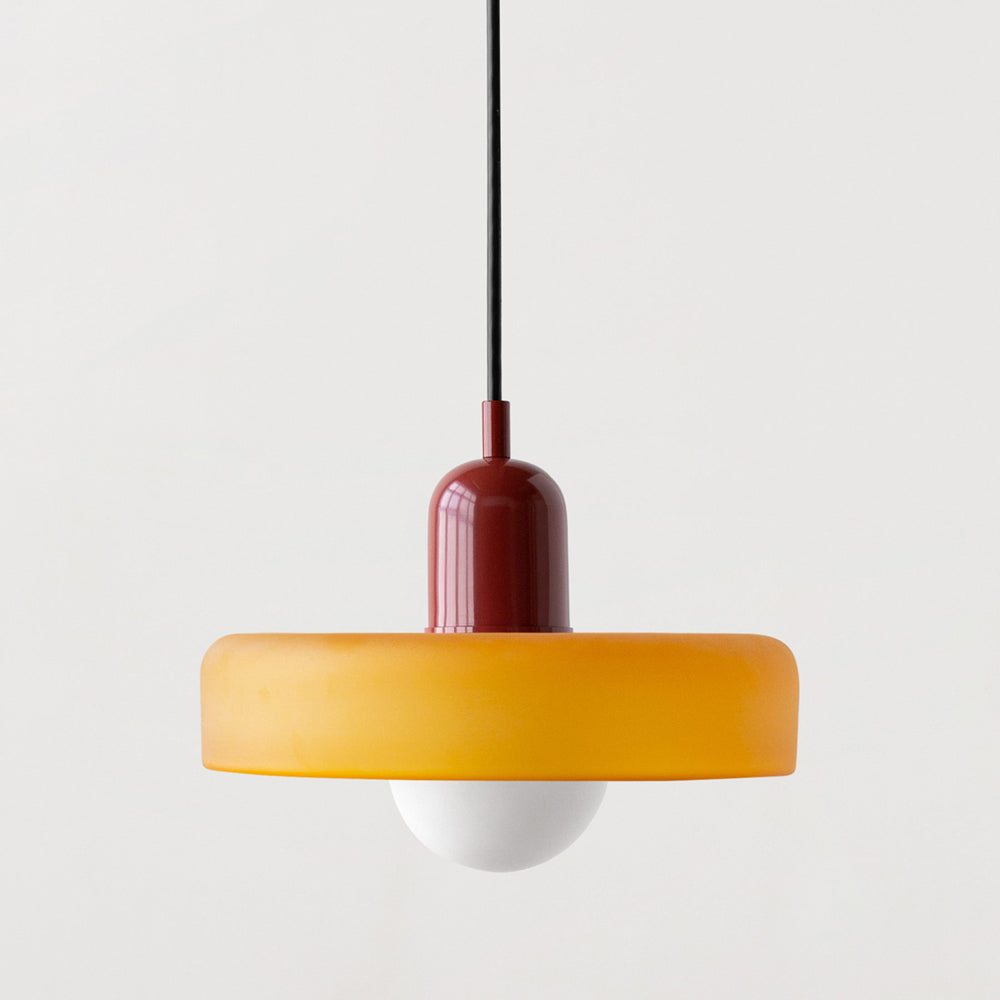 Bauhaus Pendant Light | Colored Glass, Adjustable Height & Ideal for Dining Rooms and Modern Interiors