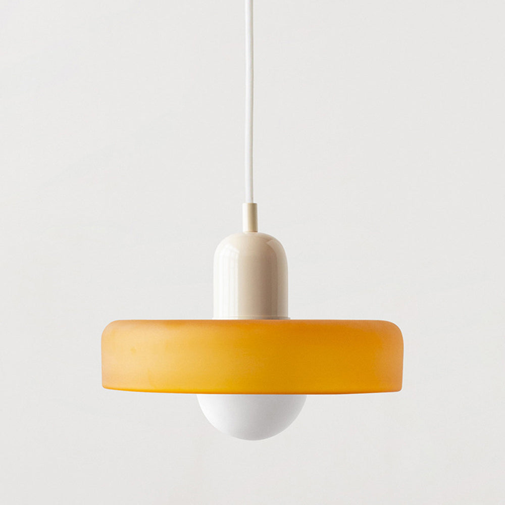 Bauhaus Pendant Light | Colored Glass, Adjustable Height & Ideal for Dining Rooms and Modern Interiors