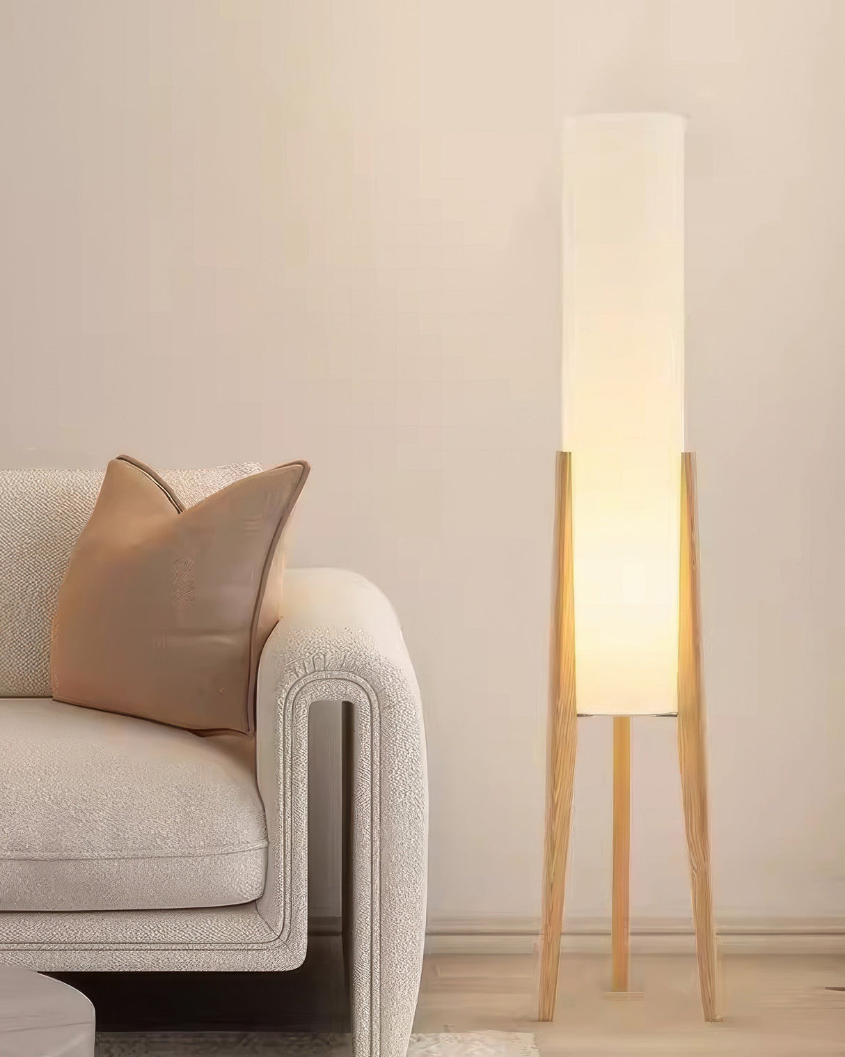 Solid Wood Walnut Floor Lamp - Modern Art Design for Living Room & Bedroom Lighting
