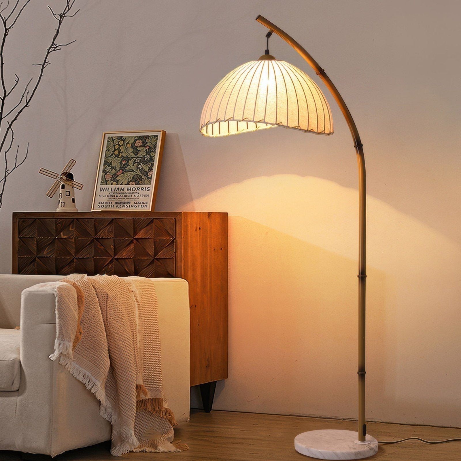 Bamboo Floor Lamp with Cultural Zen Design for Eco-Friendly Home Lighting